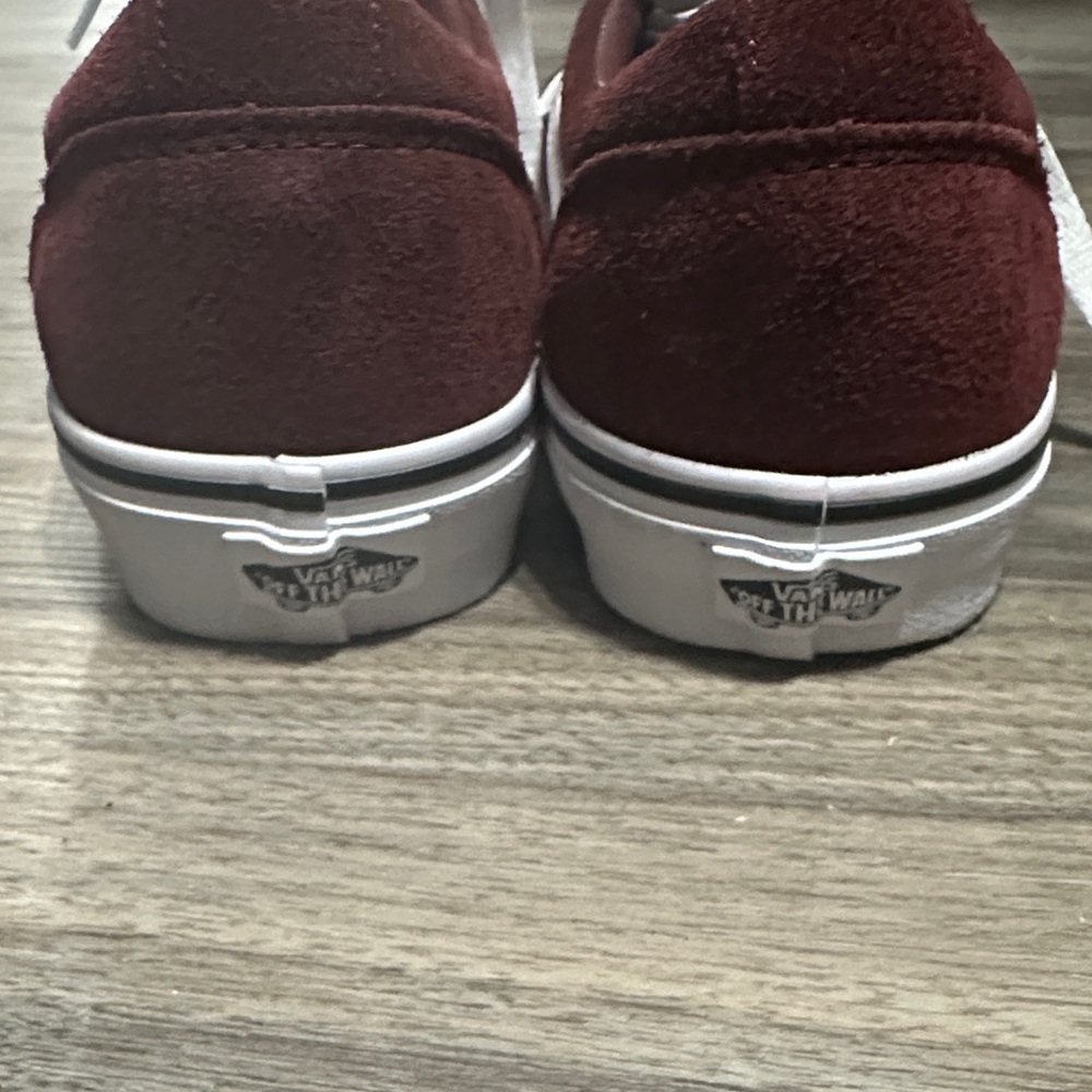 Vans Women's Burgundy and White Sneakers - Picture 8 of 10